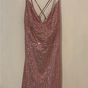 Elegant Pink Sequin Dress